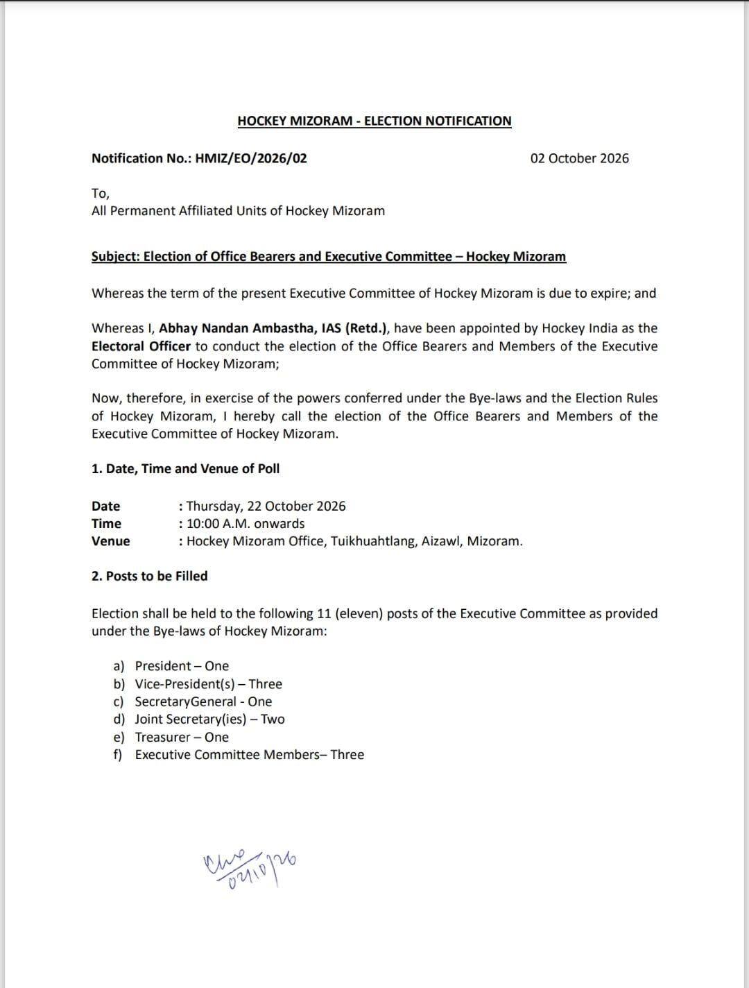 HM Election Notice
